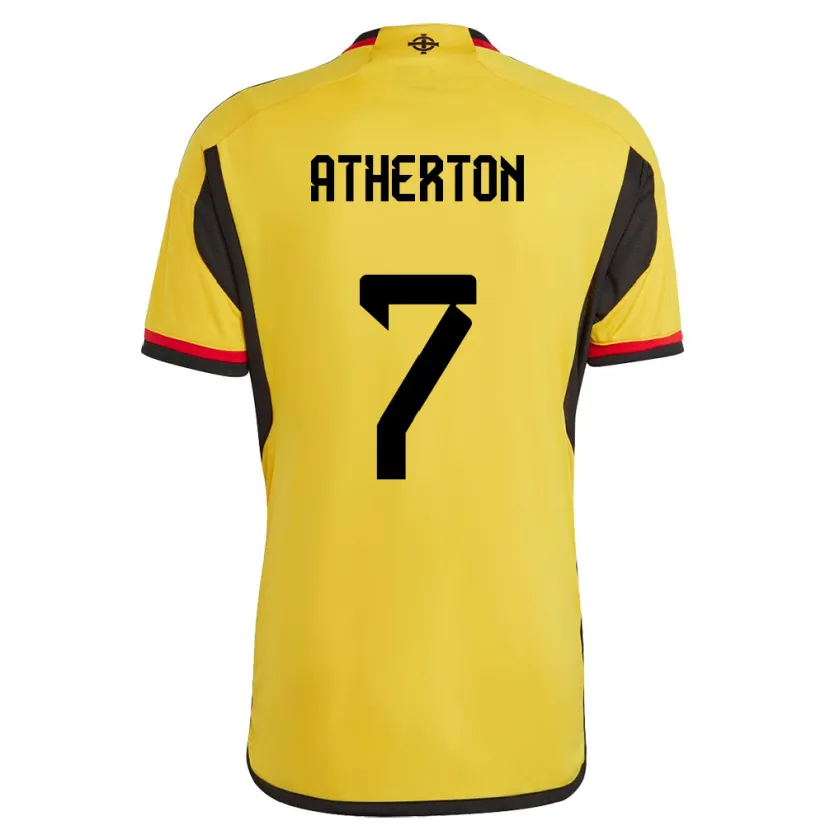 Danxen Homme Maillot Irlande Du Nord Chris Atherton #7 Blanc Tenues Extérieur 24-26 T-Shirt