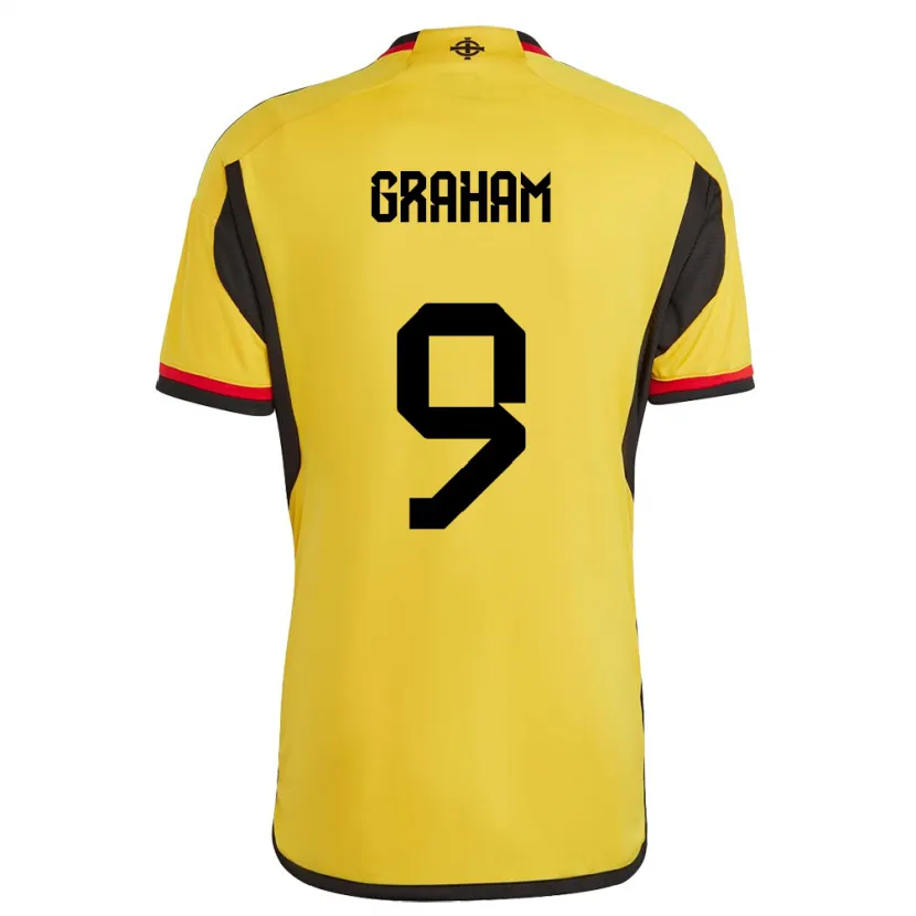 Danxen Homme Maillot Irlande Du Nord Braiden Graham #9 Blanc Tenues Extérieur 24-26 T-Shirt