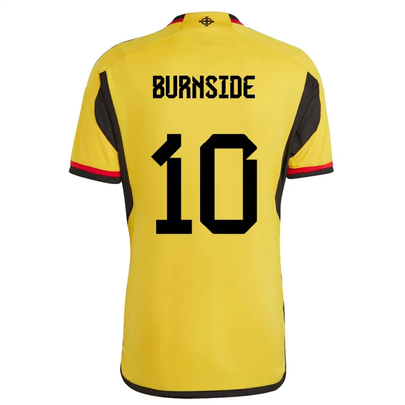 Danxen Homme Maillot Irlande Du Nord Callum Burnside #10 Blanc Tenues Extérieur 24-26 T-Shirt