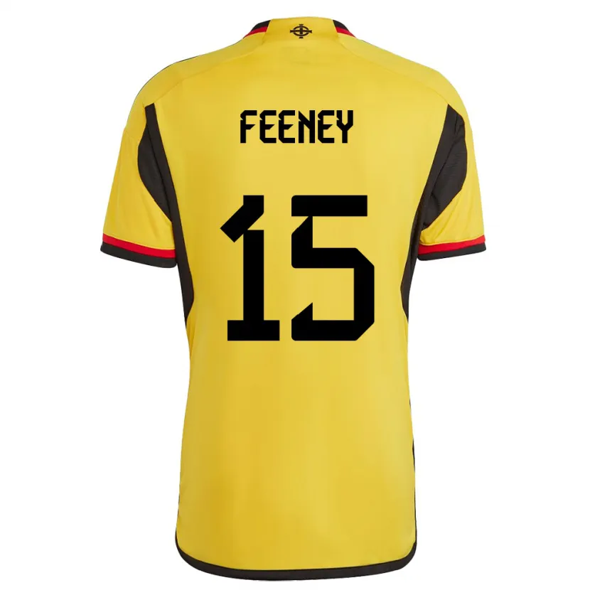 Danxen Homme Maillot Irlande Du Nord George Feeney #15 Blanc Tenues Extérieur 24-26 T-Shirt