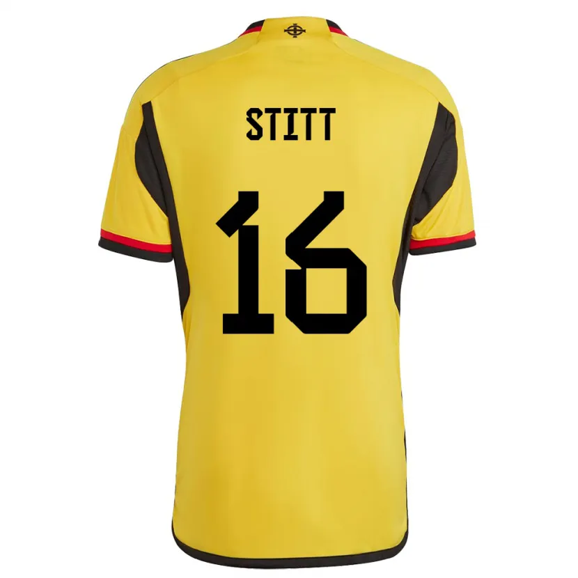 Danxen Homme Maillot Irlande Du Nord Dylan Stitt #16 Blanc Tenues Extérieur 24-26 T-Shirt