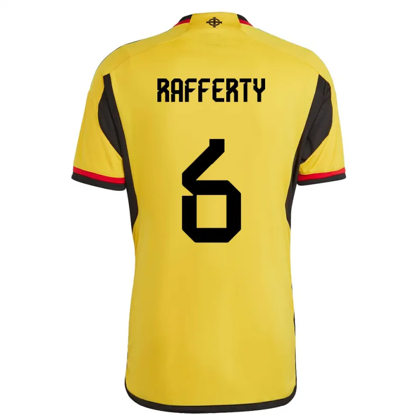 Danxen Homme Maillot Irlande Du Nord Laura Rafferty #6 Blanc Tenues Extérieur 24-26 T-Shirt