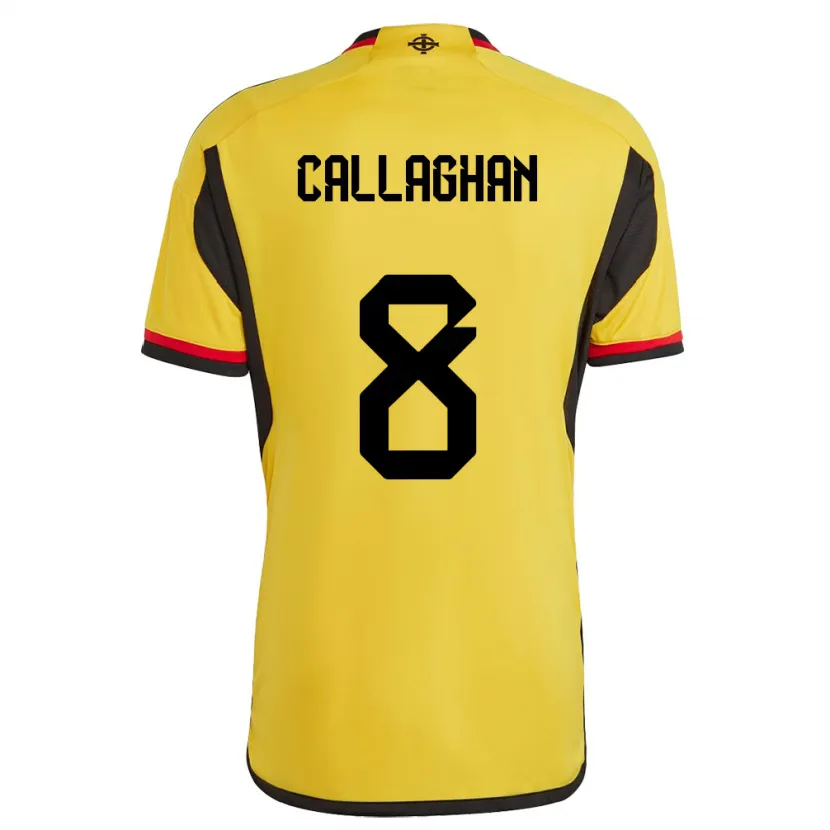 Danxen Homme Maillot Irlande Du Nord Marissa Callaghan #8 Blanc Tenues Extérieur 24-26 T-Shirt