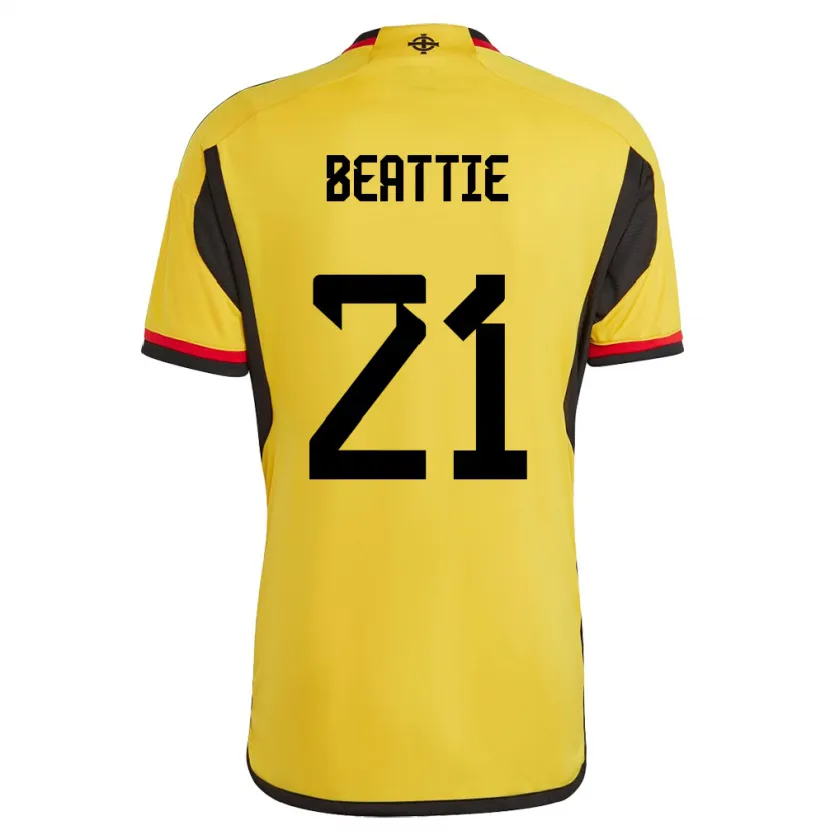 Danxen Homme Maillot Irlande Du Nord Kerry Beattie #21 Blanc Tenues Extérieur 24-26 T-Shirt
