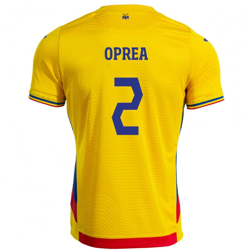 Danxen Femme Maillot Roumanie Olivia Oprea #2 Jaune Tenues Domicile 24-26 T-Shirt