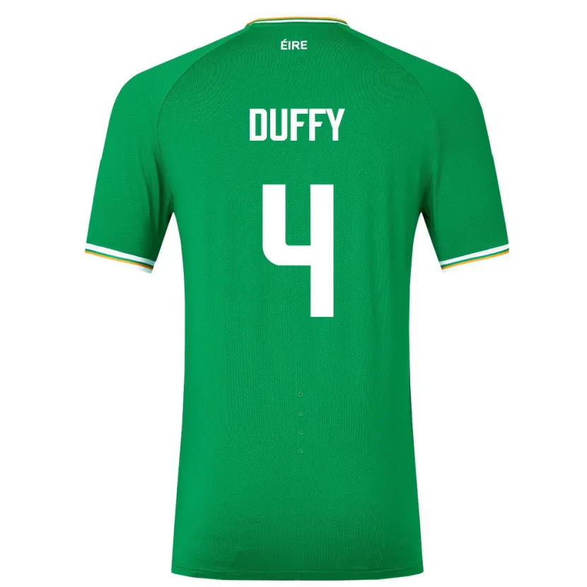 Danxen Femme Maillot Irlande Shane Duffy #4 Vert Tenues Domicile 24-26 T-Shirt