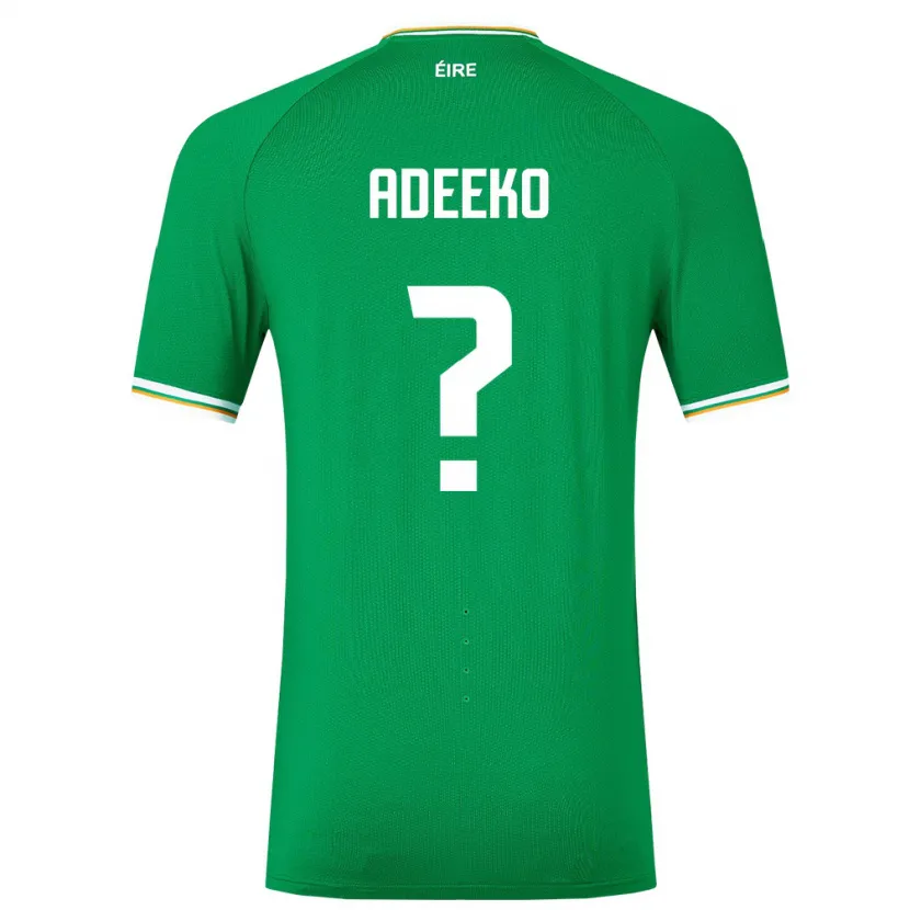 Danxen Femme Maillot Irlande Baba Adeeko #0 Vert Tenues Domicile 24-26 T-Shirt