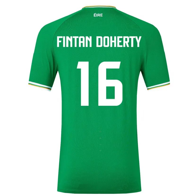 Danxen Femme Maillot Irlande Fintan Doherty #16 Vert Tenues Domicile 24-26 T-Shirt