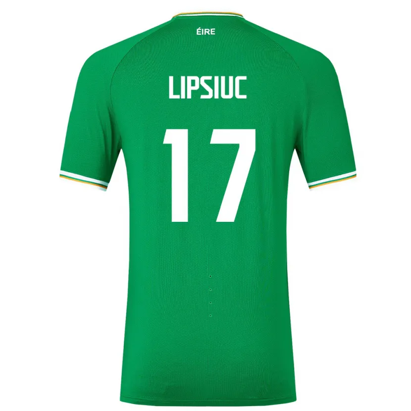 Danxen Femme Maillot Irlande Darius Lipsiuc #17 Vert Tenues Domicile 24-26 T-Shirt