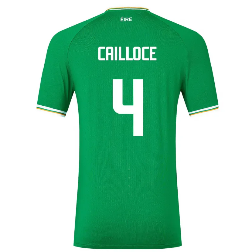 Danxen Femme Maillot Irlande Luca Cailloce #4 Vert Tenues Domicile 24-26 T-Shirt