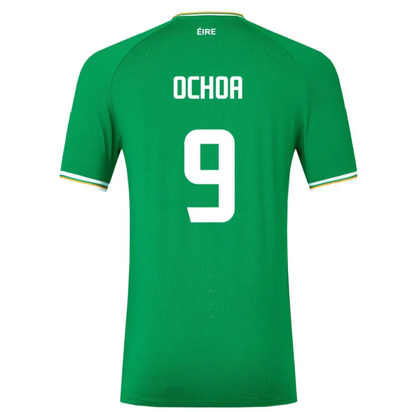 Danxen Femme Maillot Irlande Aarón Ochoa #9 Vert Tenues Domicile 24-26 T-Shirt