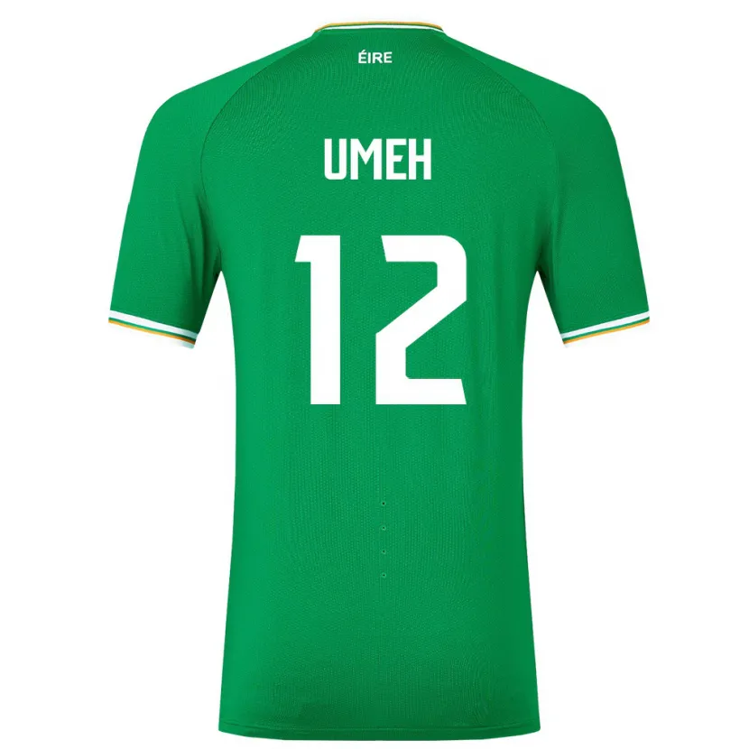 Danxen Femme Maillot Irlande Jaden Umeh #12 Vert Tenues Domicile 24-26 T-Shirt