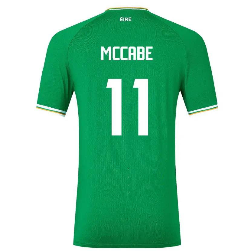 Danxen Femme Maillot Irlande Katie Mccabe #11 Vert Tenues Domicile 24-26 T-Shirt