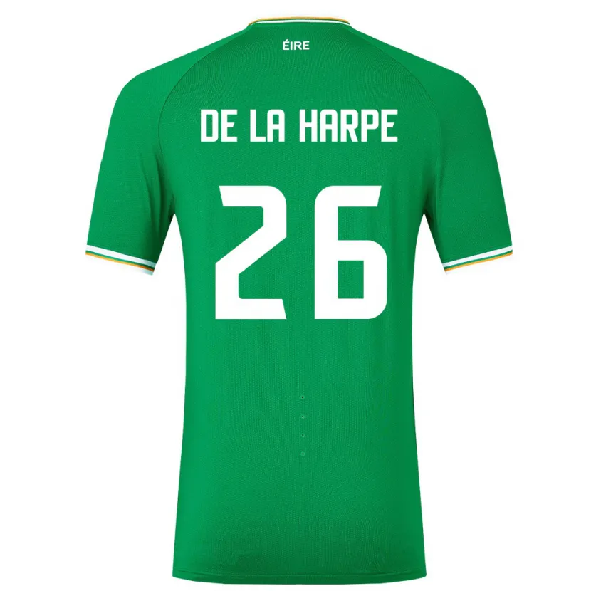 Danxen Femme Maillot Irlande Deborah-Anne De La Harpe #26 Vert Tenues Domicile 24-26 T-Shirt