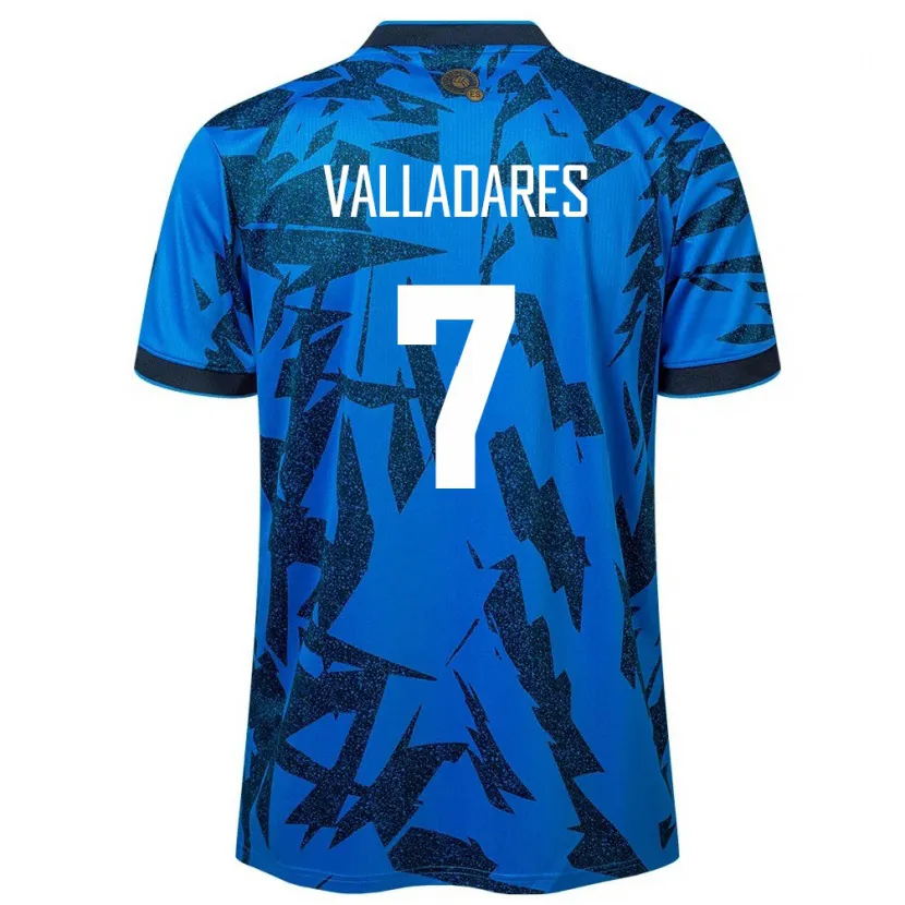 Danxen Femme Maillot Salvador Jefferson Valladares #7 Bleu Tenues Domicile 24-26 T-Shirt