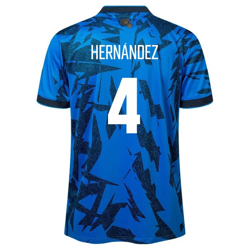 Danxen Femme Maillot Salvador Elaily Hernández #4 Bleu Tenues Domicile 24-26 T-Shirt