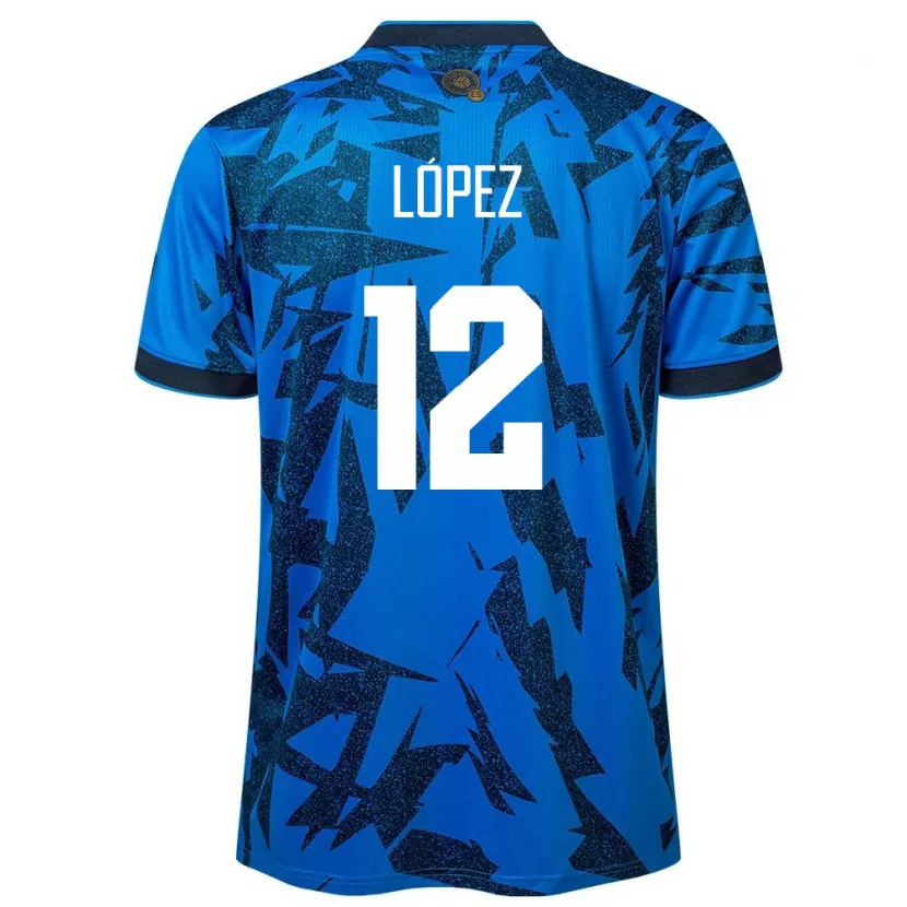 Danxen Femme Maillot Salvador Abigaíl López #12 Bleu Tenues Domicile 24-26 T-Shirt