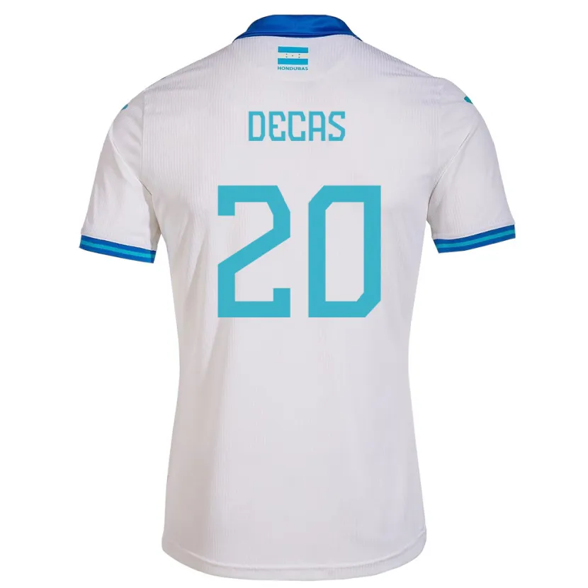 Danxen Femme Maillot Honduras Wesly Decas #20 Blanc Tenues Domicile 24-26 T-Shirt