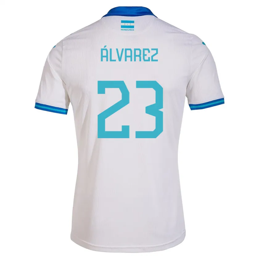 Danxen Femme Maillot Honduras Jorge Álvarez #23 Blanc Tenues Domicile 24-26 T-Shirt