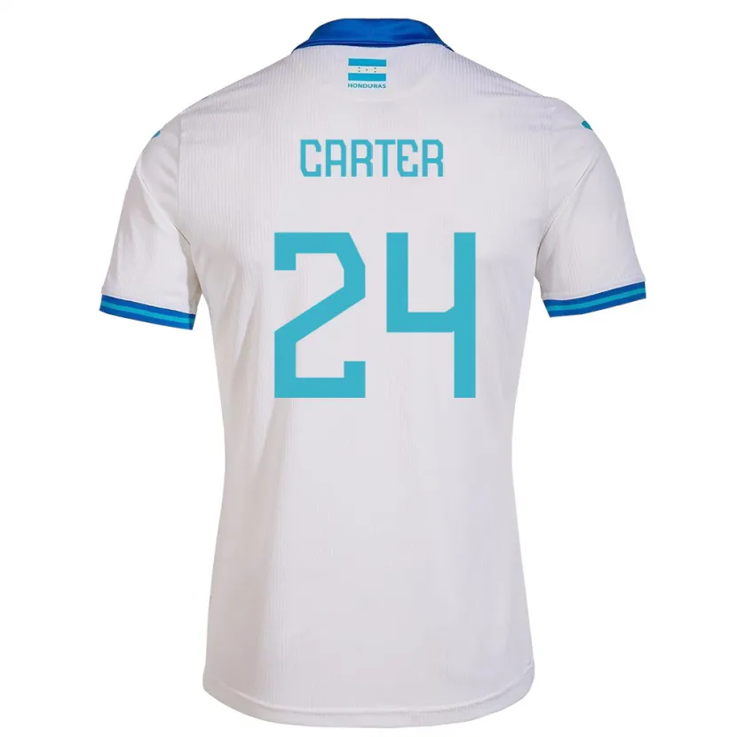 Danxen Femme Maillot Honduras Daniel Carter #24 Blanc Tenues Domicile 24-26 T-Shirt