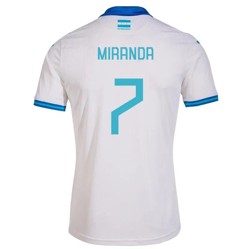 Danxen Femme Maillot Honduras Jeffry Miranda #7 Blanc Tenues Domicile 24-26 T-Shirt