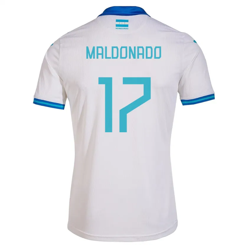 Danxen Femme Maillot Honduras Axel Maldonado #17 Blanc Tenues Domicile 24-26 T-Shirt
