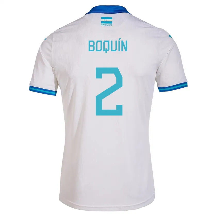 Danxen Femme Maillot Honduras Stiven Boquín #2 Blanc Tenues Domicile 24-26 T-Shirt