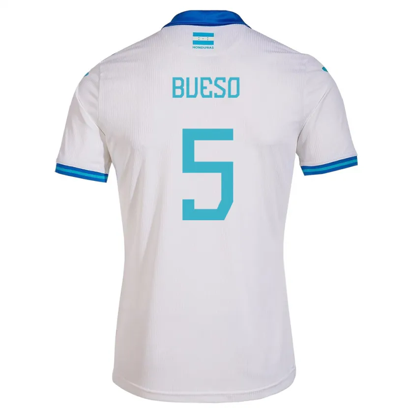 Danxen Femme Maillot Honduras Jonathan Bueso #5 Blanc Tenues Domicile 24-26 T-Shirt