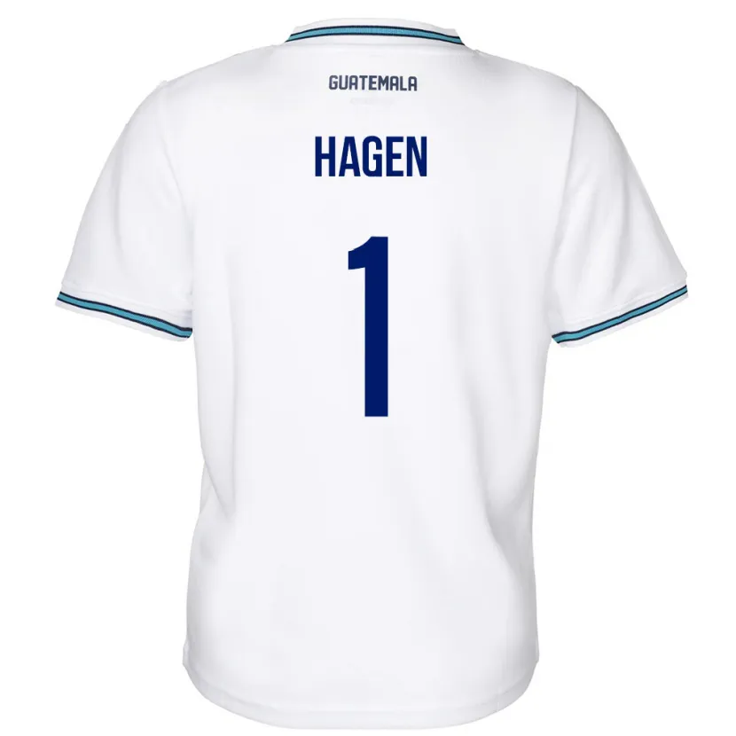 Danxen Femme Maillot Guatemala Nicholas Hagen #1 Blanc Tenues Domicile 24-26 T-Shirt