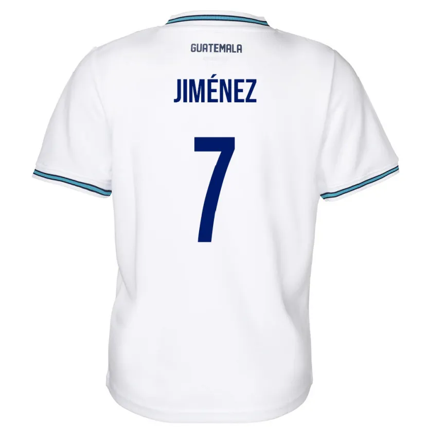 Danxen Femme Maillot Guatemala Cristian Jiménez #7 Blanc Tenues Domicile 24-26 T-Shirt