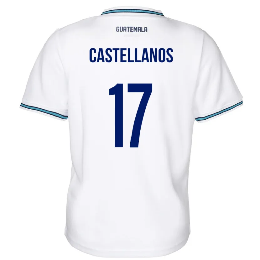 Danxen Femme Maillot Guatemala Óscar Castellanos #17 Blanc Tenues Domicile 24-26 T-Shirt