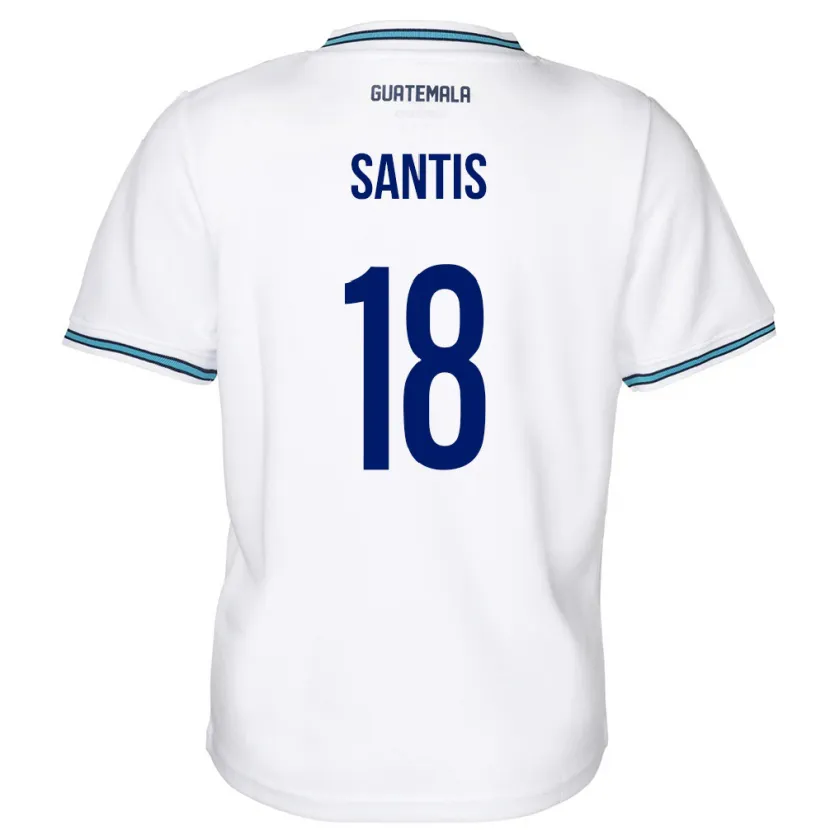 Danxen Femme Maillot Guatemala Óscar Santis #18 Blanc Tenues Domicile 24-26 T-Shirt