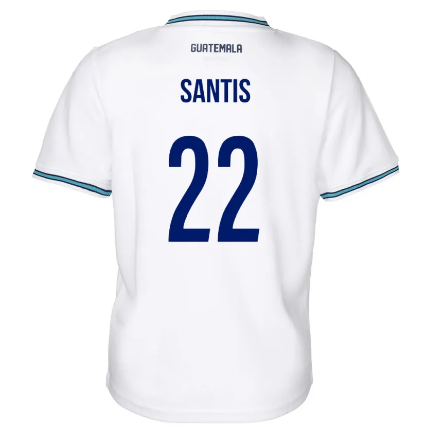 Danxen Femme Maillot Guatemala Diego Santis #22 Blanc Tenues Domicile 24-26 T-Shirt