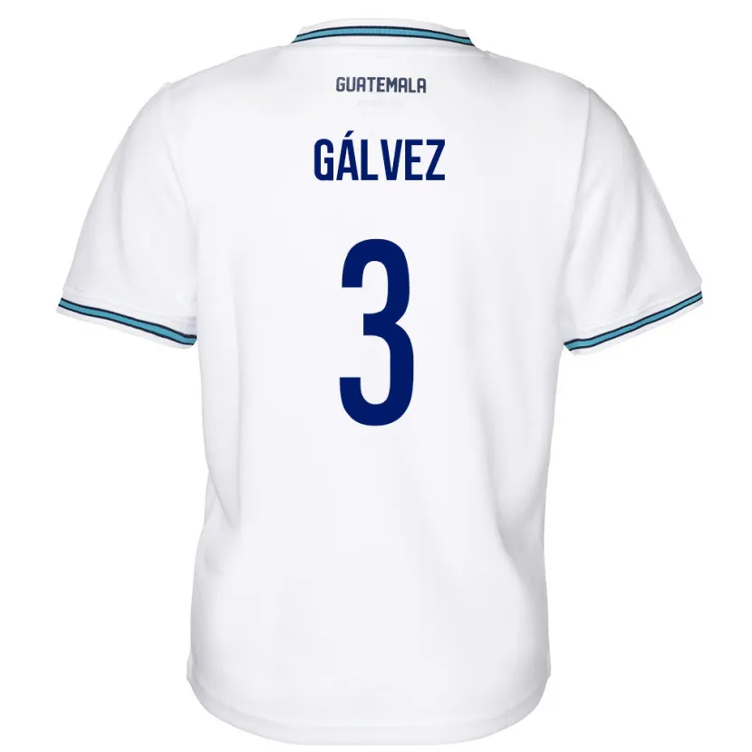 Danxen Femme Maillot Guatemala Fredy Gálvez #3 Blanc Tenues Domicile 24-26 T-Shirt