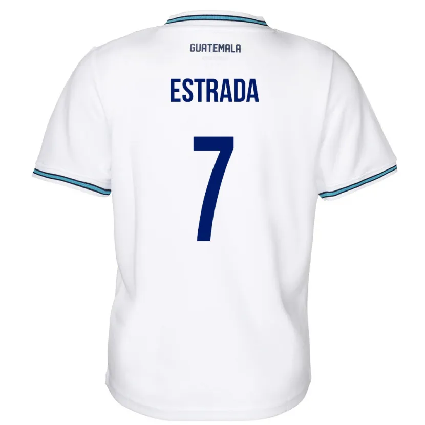 Danxen Femme Maillot Guatemala Javier Estrada #7 Blanc Tenues Domicile 24-26 T-Shirt