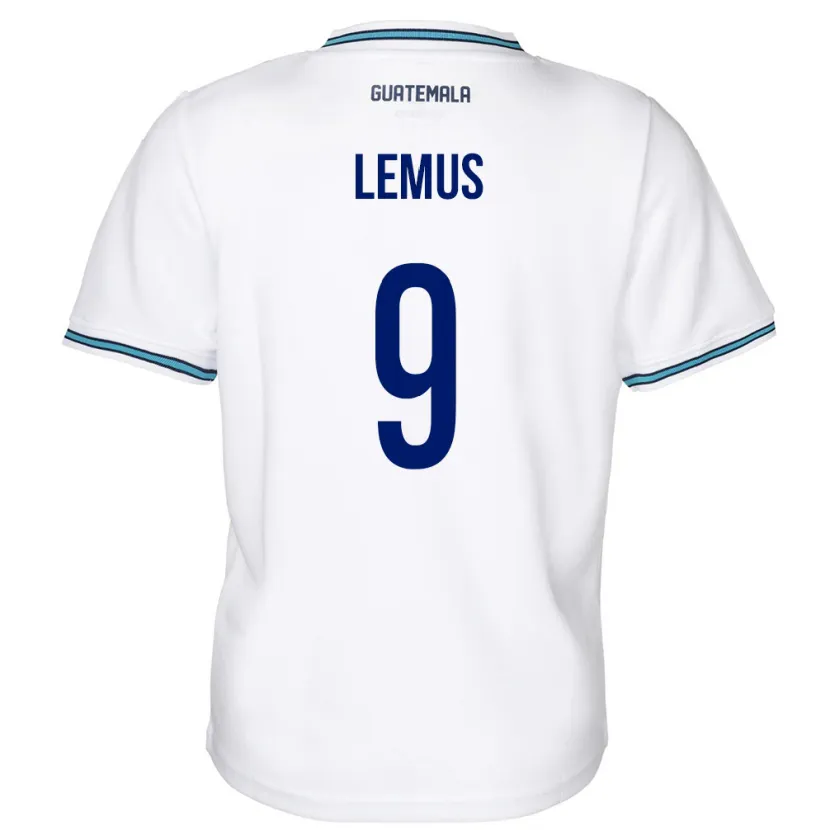 Danxen Femme Maillot Guatemala Erick Lemus #9 Blanc Tenues Domicile 24-26 T-Shirt
