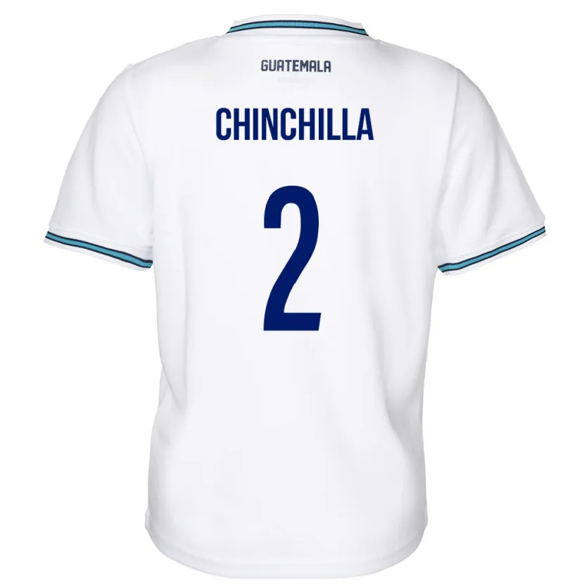 Danxen Femme Maillot Guatemala Nicolás Chinchilla #2 Blanc Tenues Domicile 24-26 T-Shirt