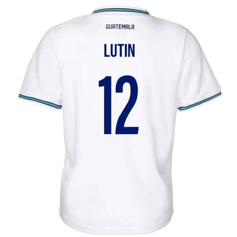 Danxen Femme Maillot Guatemala John Lutin #12 Blanc Tenues Domicile 24-26 T-Shirt