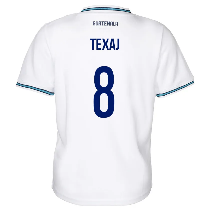 Danxen Femme Maillot Guatemala Elisa Texaj #8 Blanc Tenues Domicile 24-26 T-Shirt