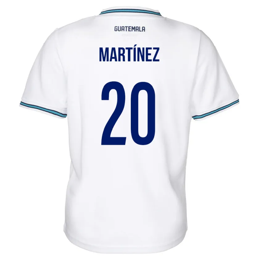 Danxen Femme Maillot Guatemala Ana Lucía Martínez #20 Blanc Tenues Domicile 24-26 T-Shirt