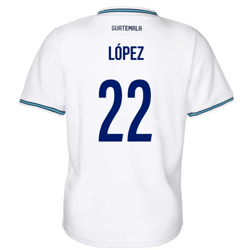 Danxen Femme Maillot Guatemala Whitney López #22 Blanc Tenues Domicile 24-26 T-Shirt