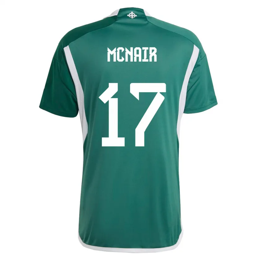 Danxen Femme Maillot Irlande Du Nord Paddy Mcnair #17 Vert Tenues Domicile 24-26 T-Shirt
