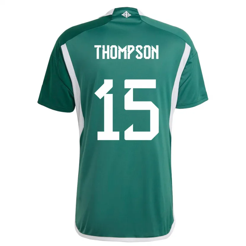 Danxen Femme Maillot Irlande Du Nord Jordan Thompson #15 Vert Tenues Domicile 24-26 T-Shirt