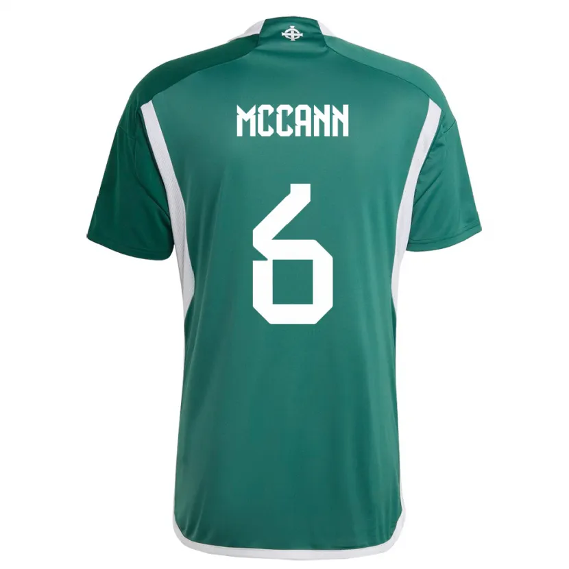 Danxen Femme Maillot Irlande Du Nord Charlie Mccann #6 Vert Tenues Domicile 24-26 T-Shirt