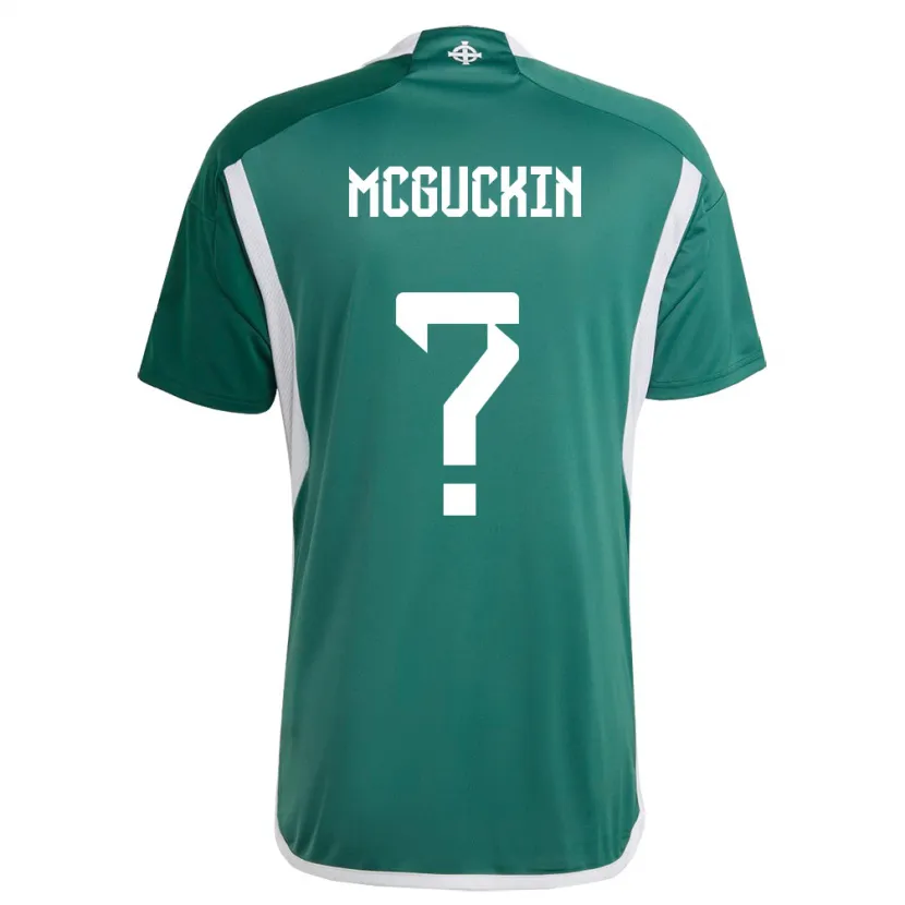 Danxen Femme Maillot Irlande Du Nord Ciaran Mcguckin #0 Vert Tenues Domicile 24-26 T-Shirt