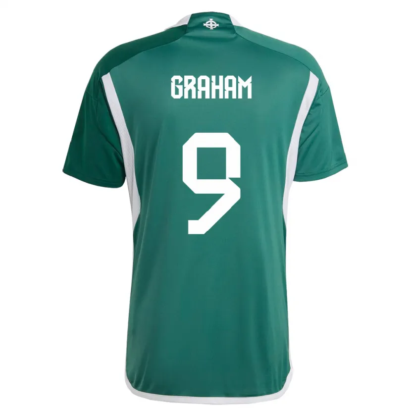 Danxen Femme Maillot Irlande Du Nord Braiden Graham #9 Vert Tenues Domicile 24-26 T-Shirt