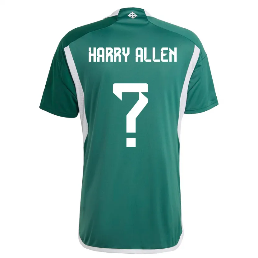 Danxen Femme Maillot Irlande Du Nord Harry Allen #0 Vert Tenues Domicile 24-26 T-Shirt