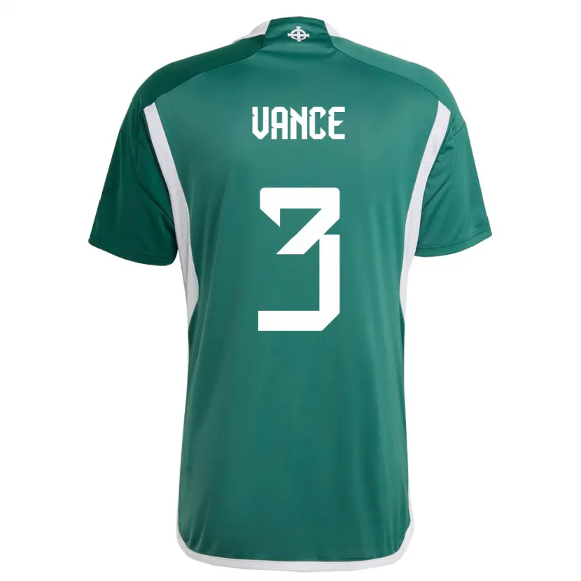 Danxen Femme Maillot Irlande Du Nord Demi Vance #3 Vert Tenues Domicile 24-26 T-Shirt