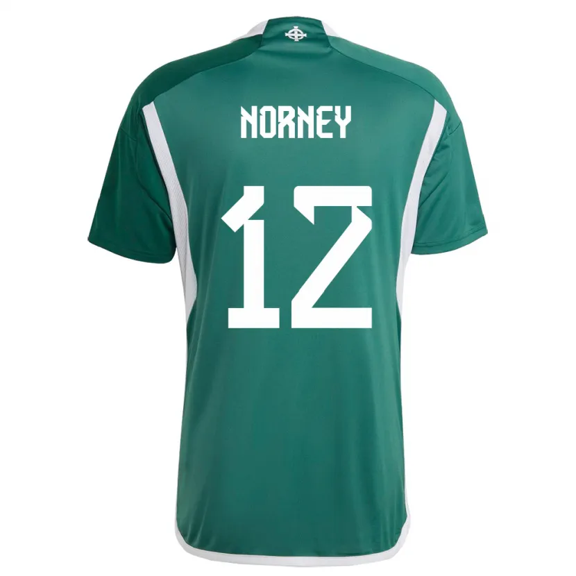 Danxen Femme Maillot Irlande Du Nord Rachael Norney #12 Vert Tenues Domicile 24-26 T-Shirt
