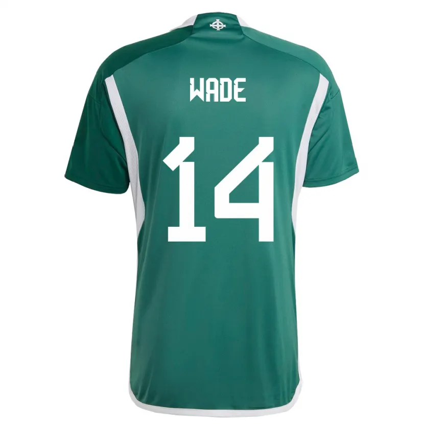 Danxen Femme Maillot Irlande Du Nord Lauren Wade #14 Vert Tenues Domicile 24-26 T-Shirt